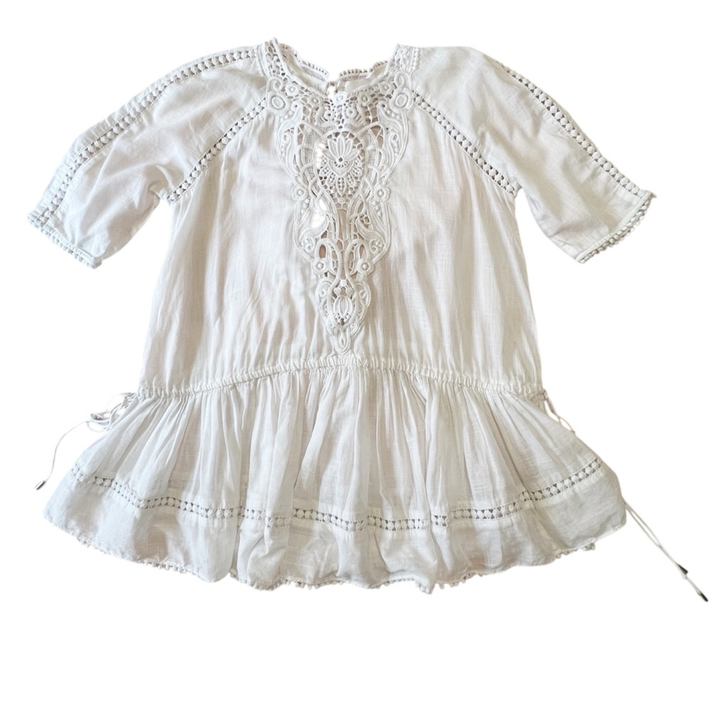 Zimmermann White Cotton Lace-Trim Peplum Blouse - Picture 8 of 8